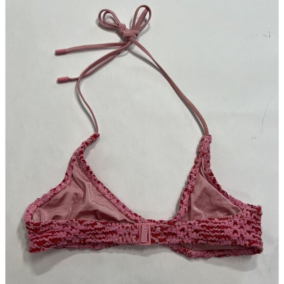 Triangl Swimwear Maia Scoop Bikini Top in Alina Pink Crochet - Picture 4 of 5